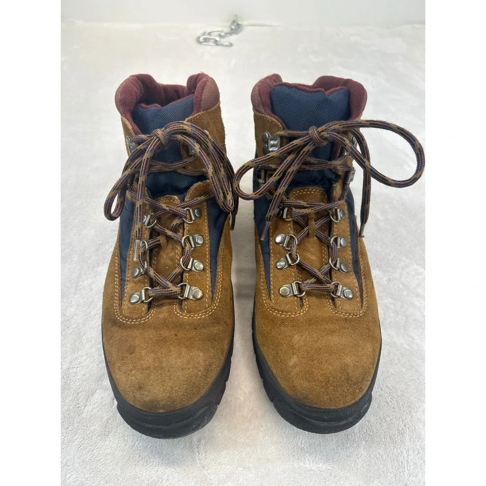 Timberland Hiking Boots Mens 11‎ Brown Suede Canvas Trail Gorpcore Camping VTG